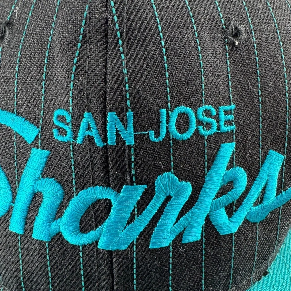Vintage San Jose Sharks Hat Snap Back 90s Sports Specialties NHL Hockey